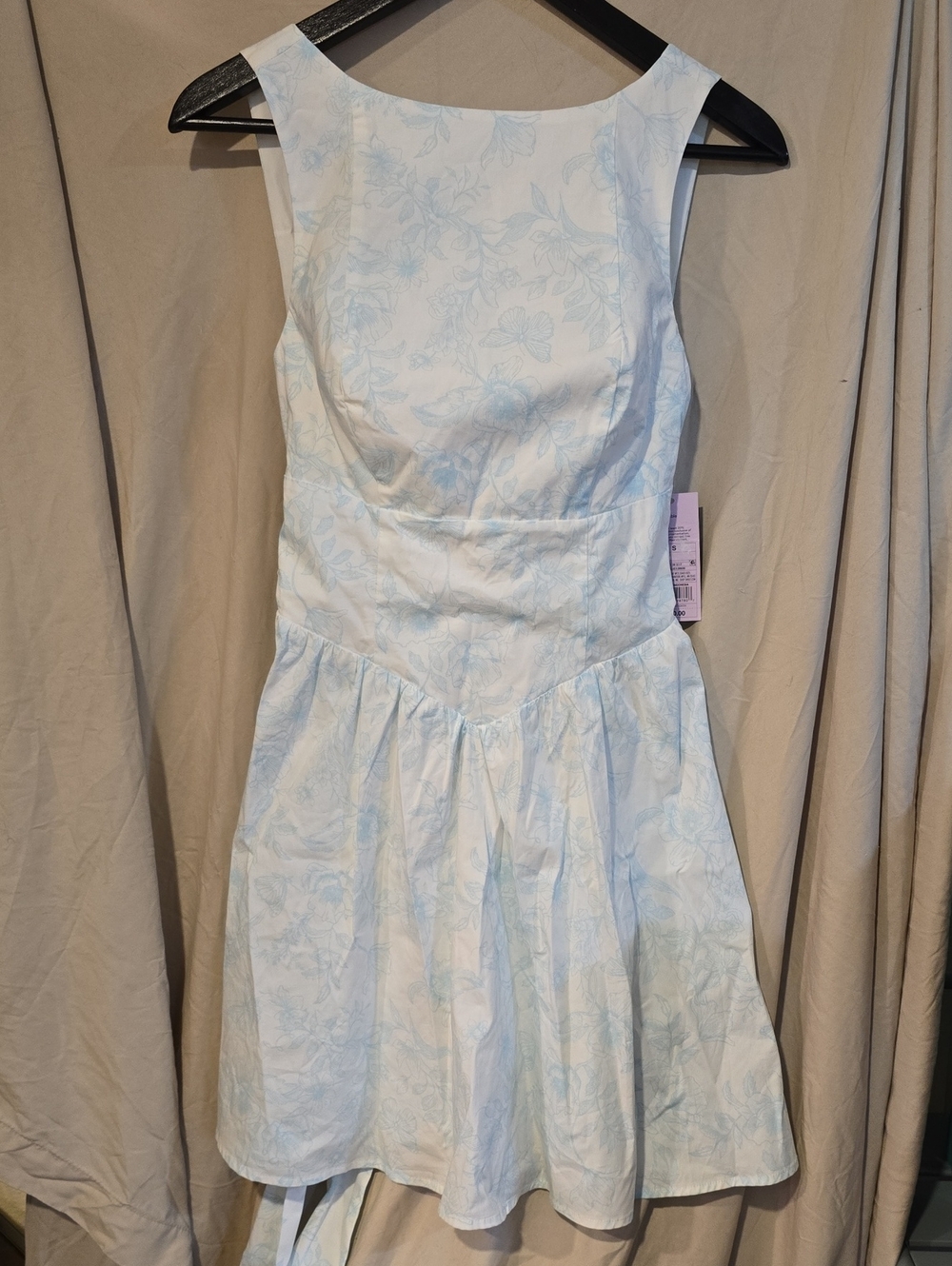 Target Pastel Blue Floral Fit-and-Flare Dress Size Small